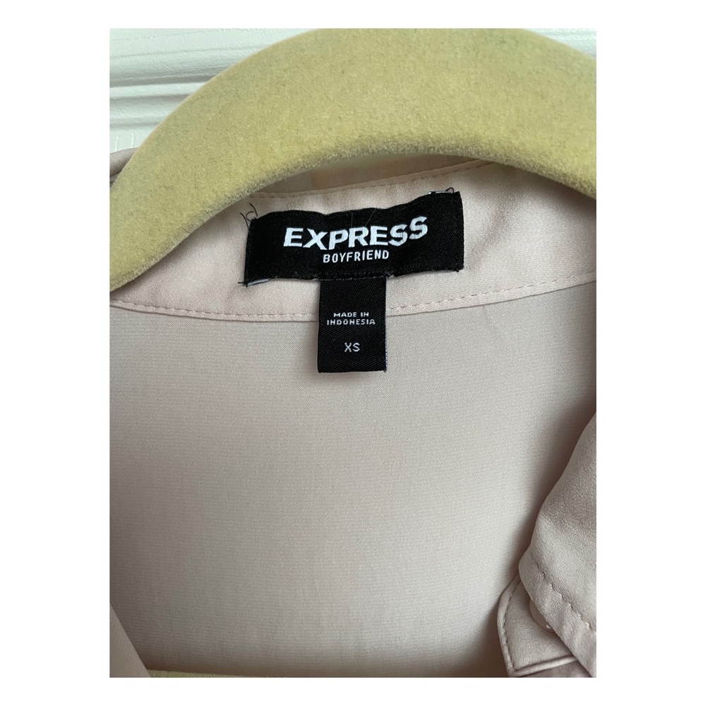 Express Long Sleeve Button Up Blouse Dusty Pink M… - image 3